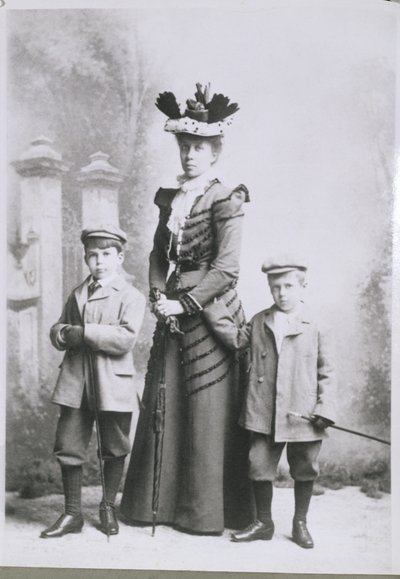 William Lawrence Bragg (1890-1971) with His Mother and Brother in Adelaide, c.1895 by Australian Photographer